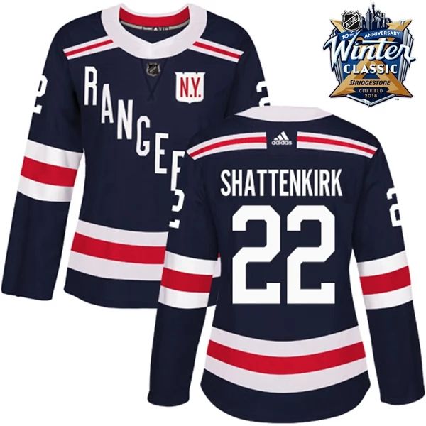 Damen New York Rangers Trikot Kevin Shattenkirk 22 Navy Blau 2018 Winter Classic Authentic